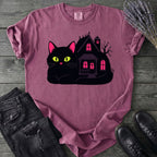 Black Cat Haunted House T-Shirt