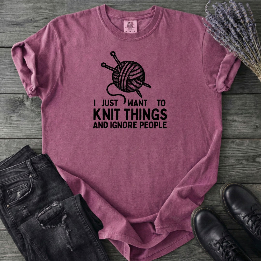 Knit Things And Ignore People T-Shirt