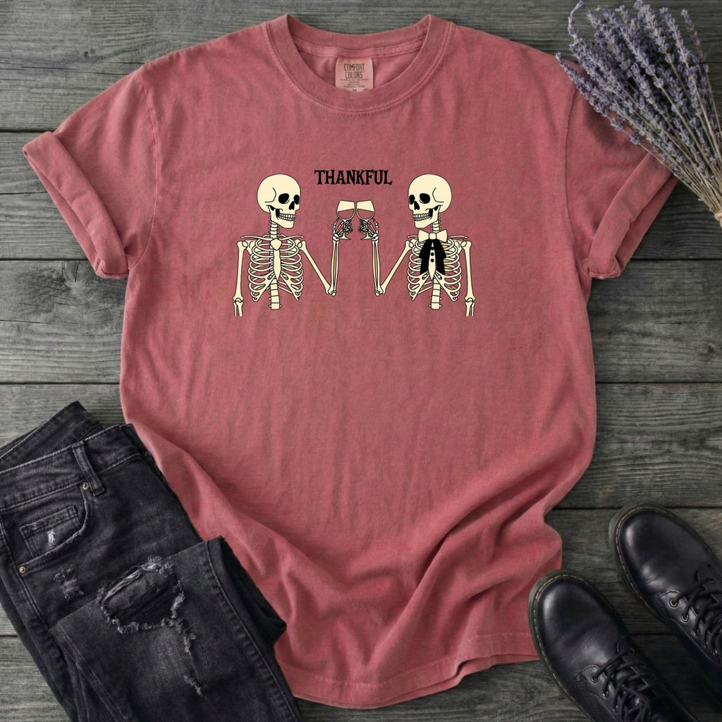 Thankful Toasting Skeletons T-Shirt
