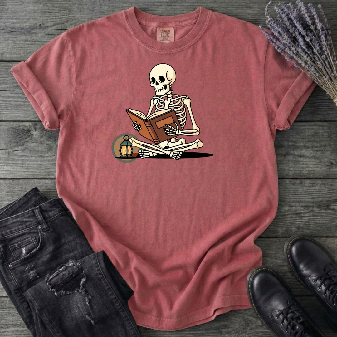 Skeleton Reading T-Shirt