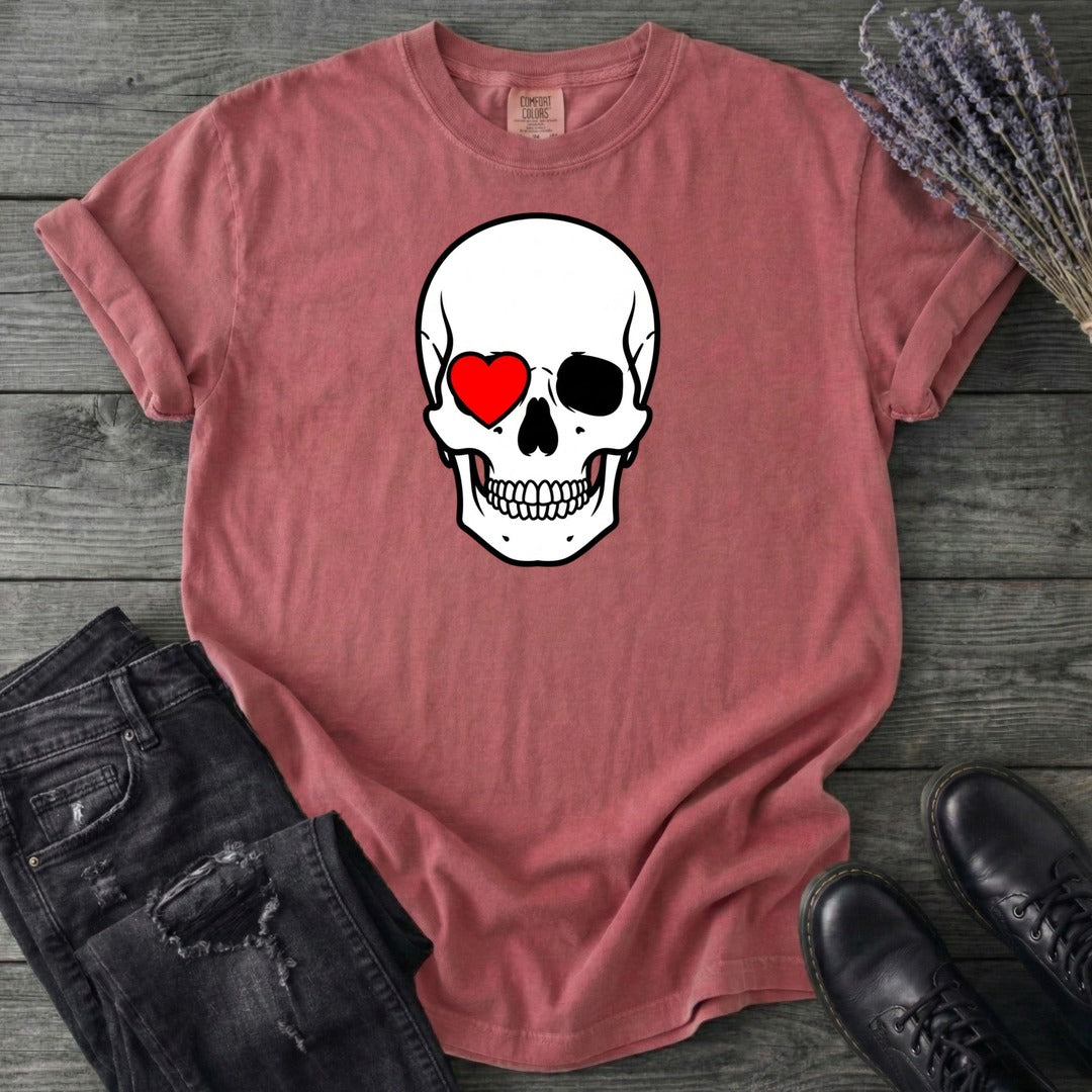 Heart Eye Skull T-Shirt
