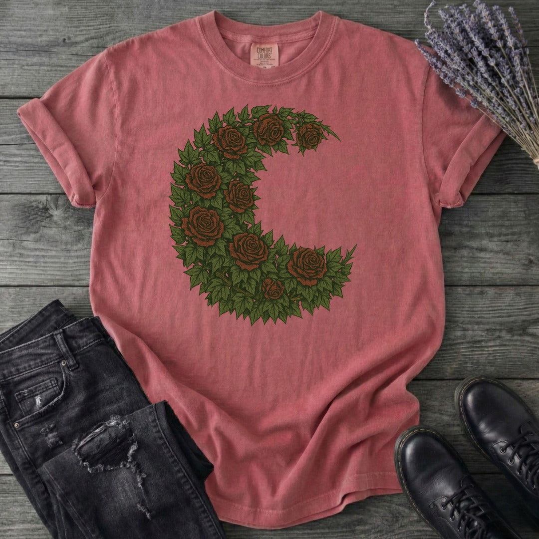Crescent Moon Roses T-Shirt
