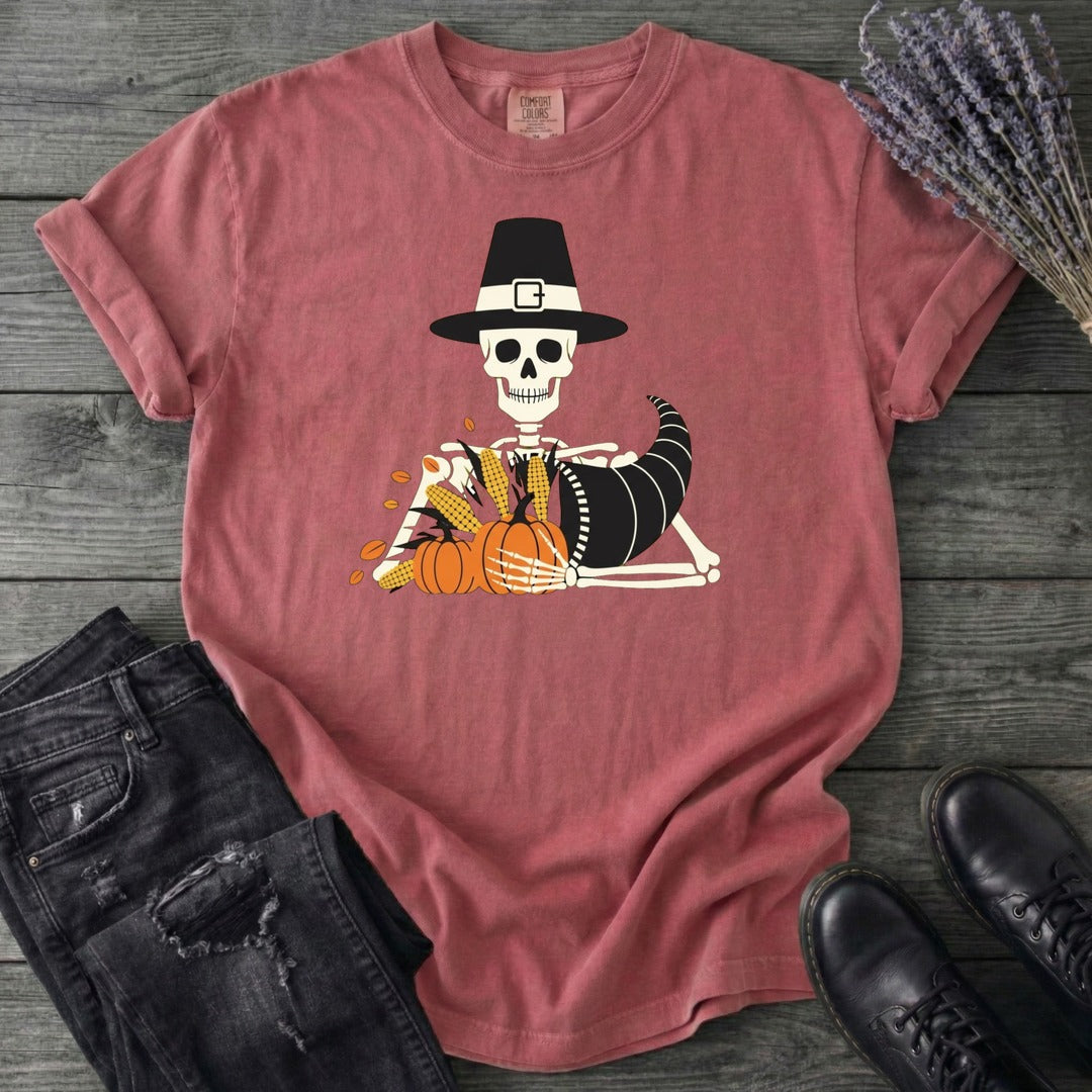 Pilgrim Skeleton Cornucopia T-Shirt