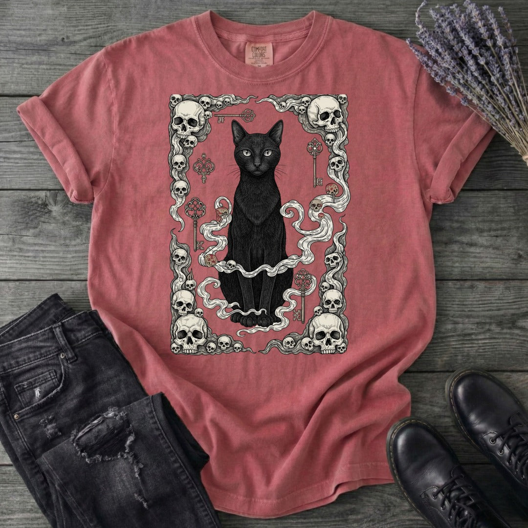 Cat Skull Card T-Shirt