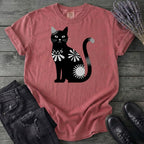 Retro Texture Black Cat T-Shirt