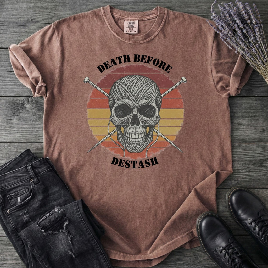 Death Before Destash Yarn Skull T-Shirt