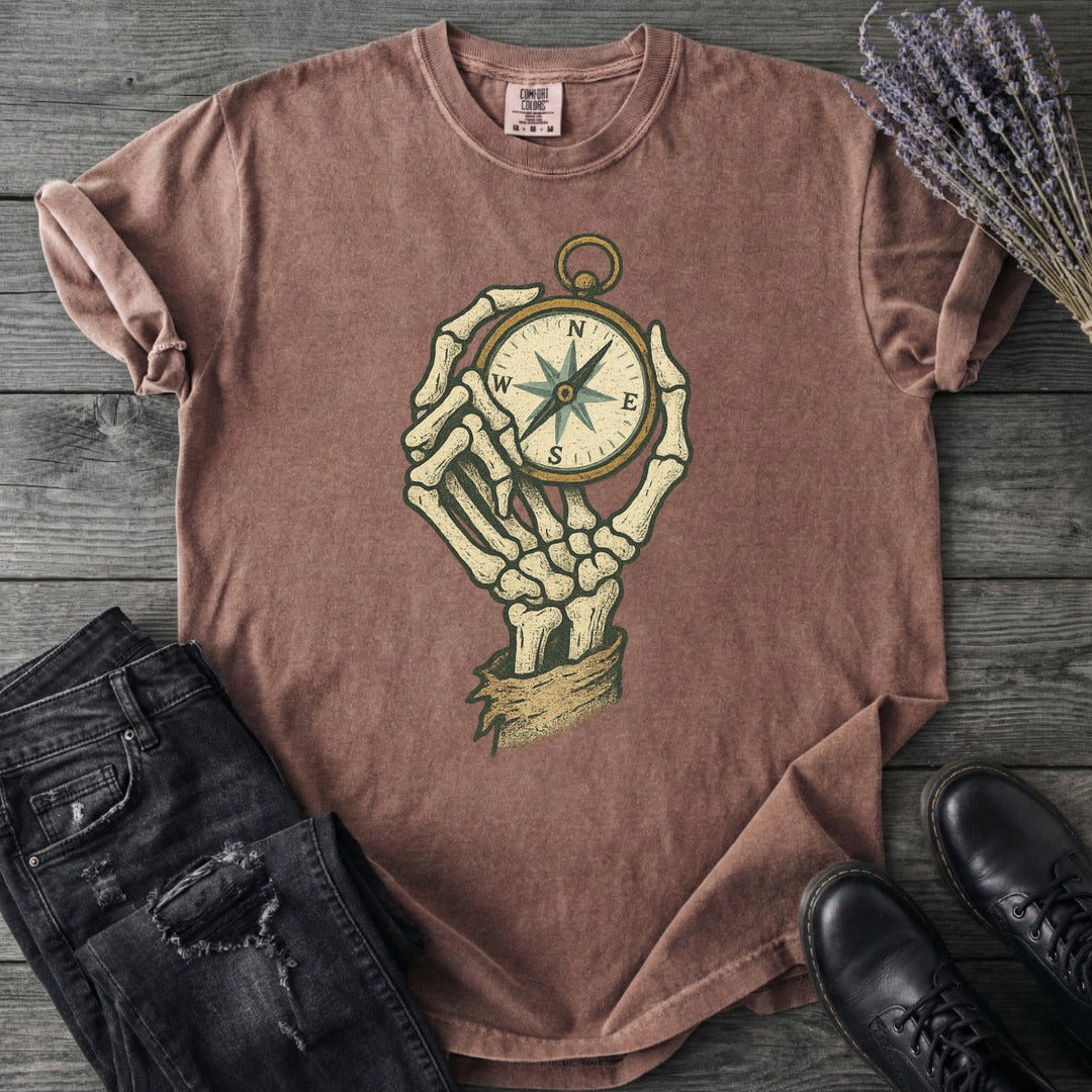 Nautical Compass Skeleton Hand T-Shirt