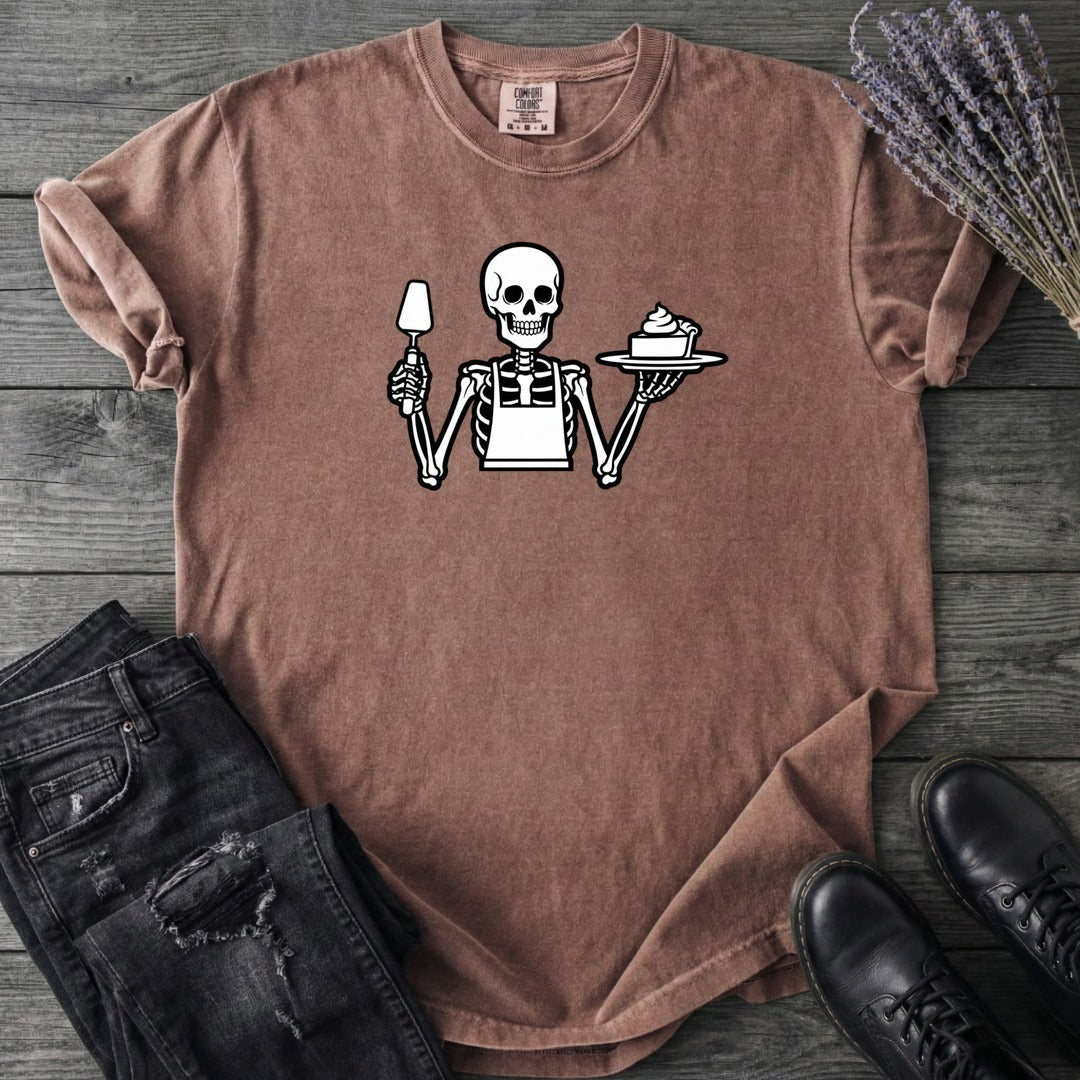 Skeleton Serving Pie T-Shirt
