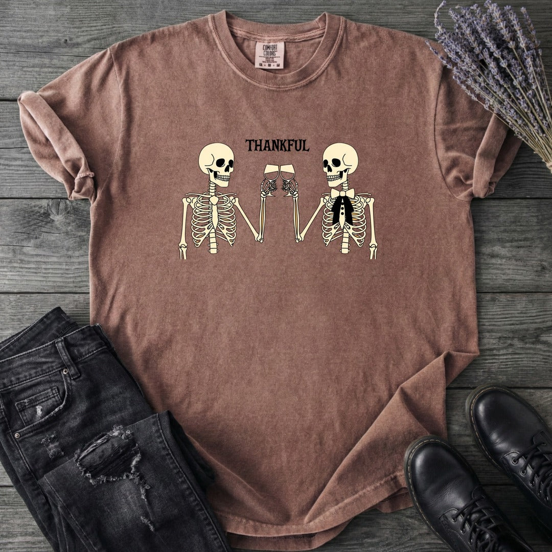 Thankful Toasting Skeletons T-Shirt