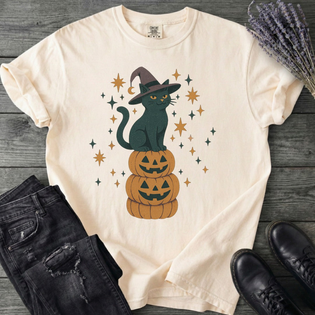 Stacked Cat and Pumpkins T-Shirt