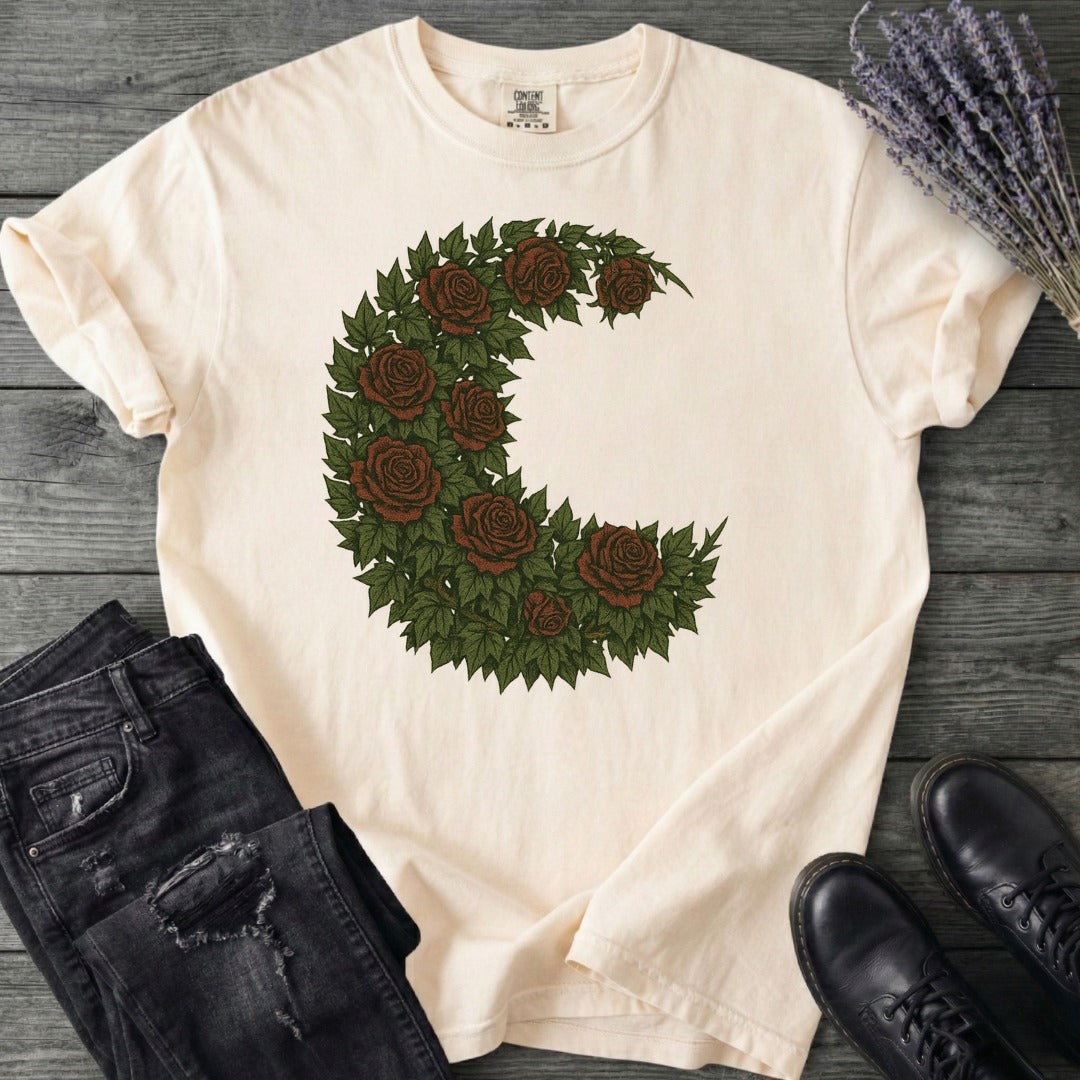 Crescent Moon Roses T-Shirt