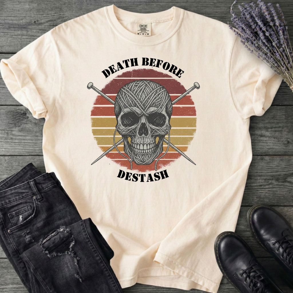 Death Before Destash Yarn Skull T-Shirt