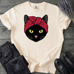Black Cat Headband T-Shirt