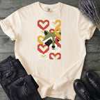 Geometric Hearts Raccoon T-Shirt