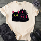 Black Cat Haunted House T-Shirt