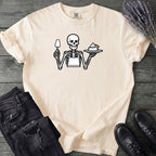 Skeleton Serving Pie T-Shirt