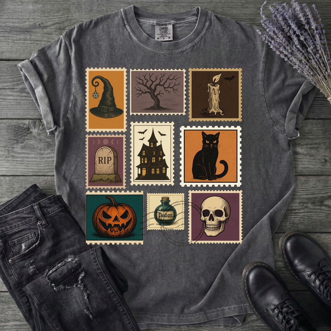 Halloween Stamps Collage T-Shirt