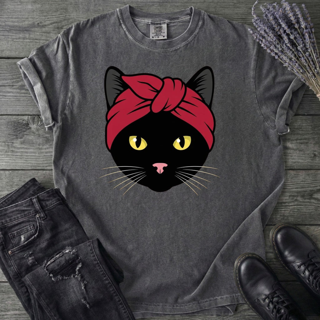 Black Cat Headband T-Shirt