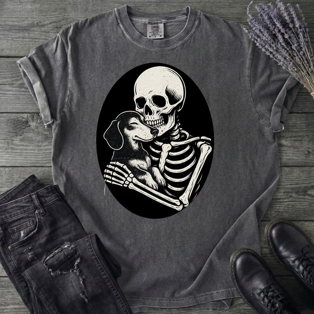Skeleton Dachshund Hug T-Shirt