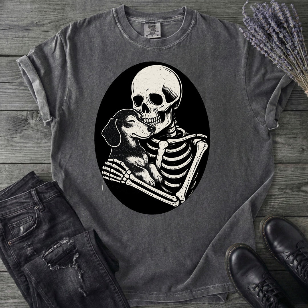 Skeleton Dachshund Hug T-Shirt