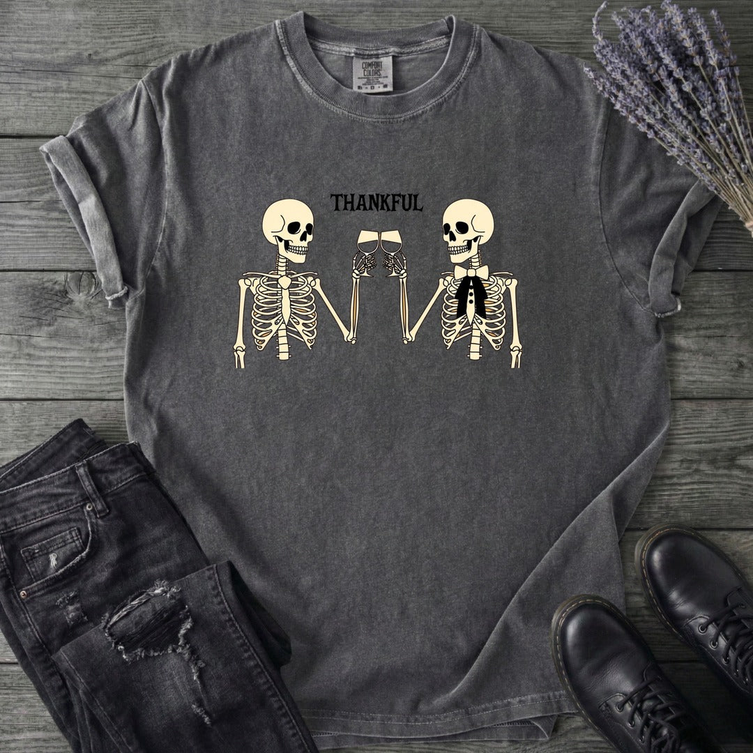 Thankful Toasting Skeletons T-Shirt