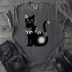 Retro Texture Black Cat T-Shirt
