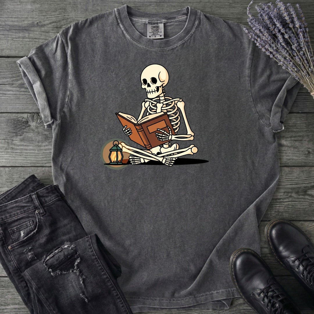 Skeleton Reading T-Shirt