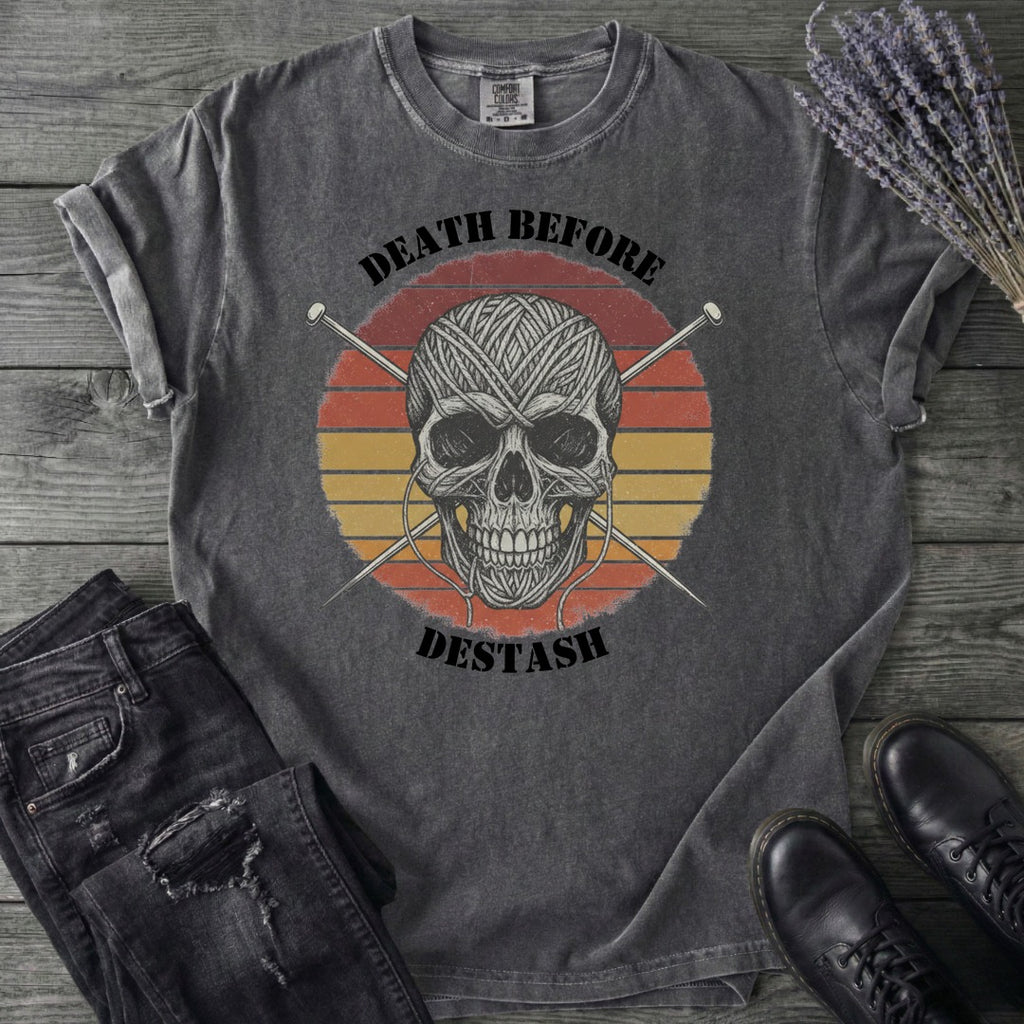Death Before Destash Yarn Skull T-Shirt