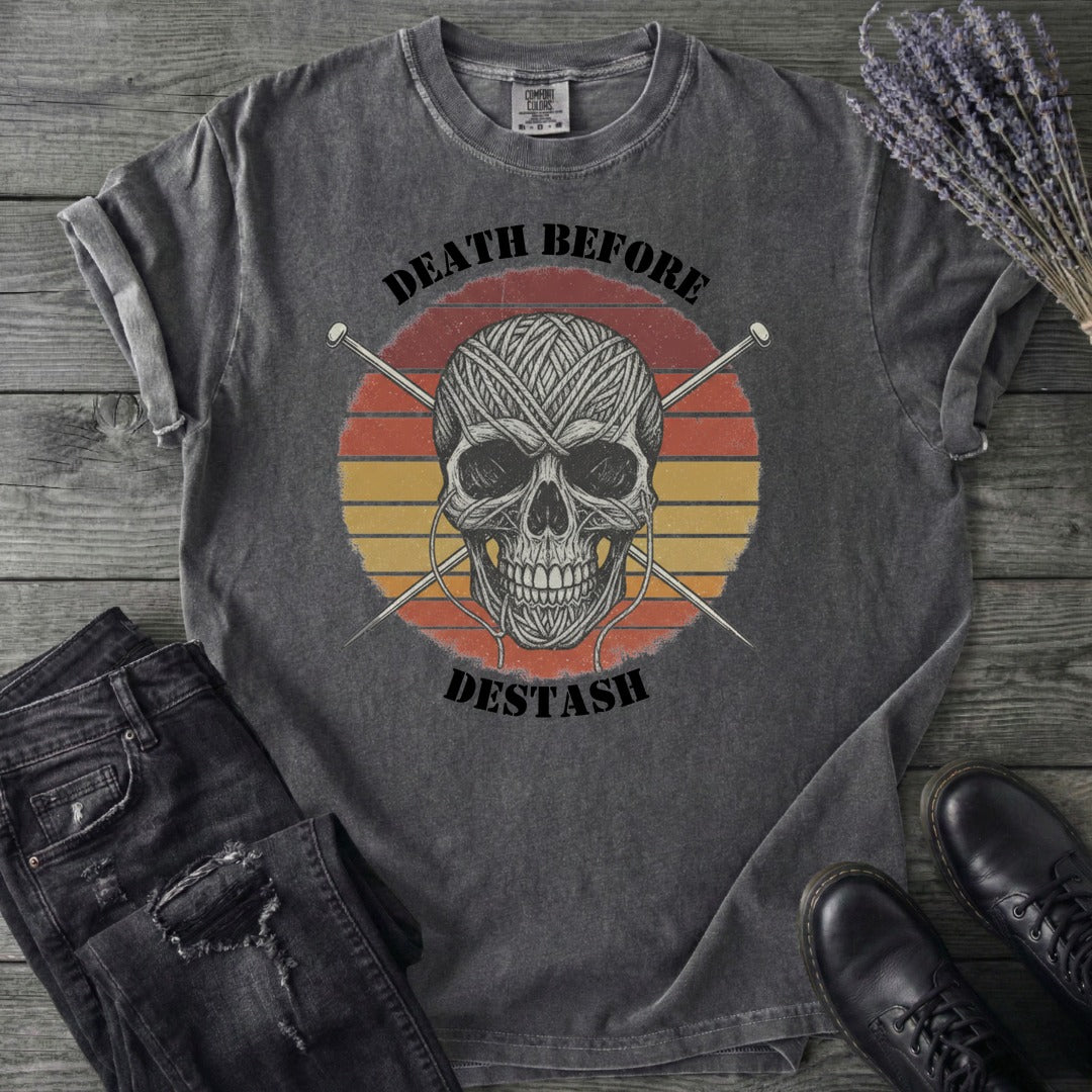 Death Before Destash Yarn Skull T-Shirt
