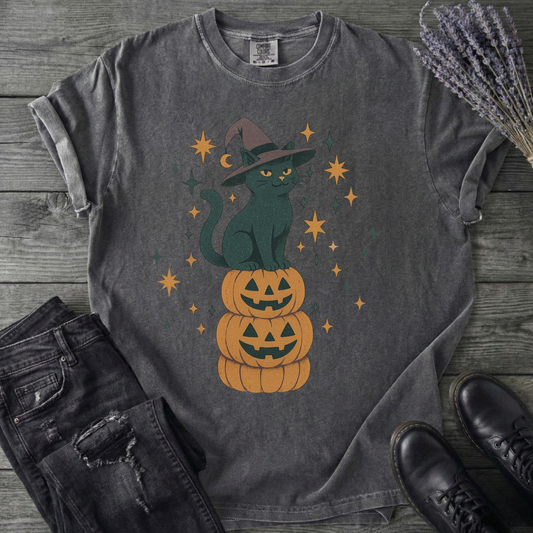 Stacked Cat and Pumpkins T-Shirt