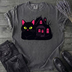 Black Cat Haunted House T-Shirt
