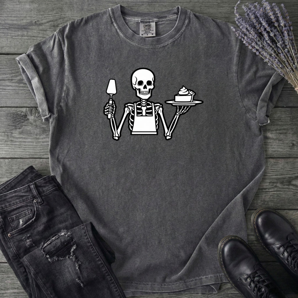 Skeleton Serving Pie T-Shirt