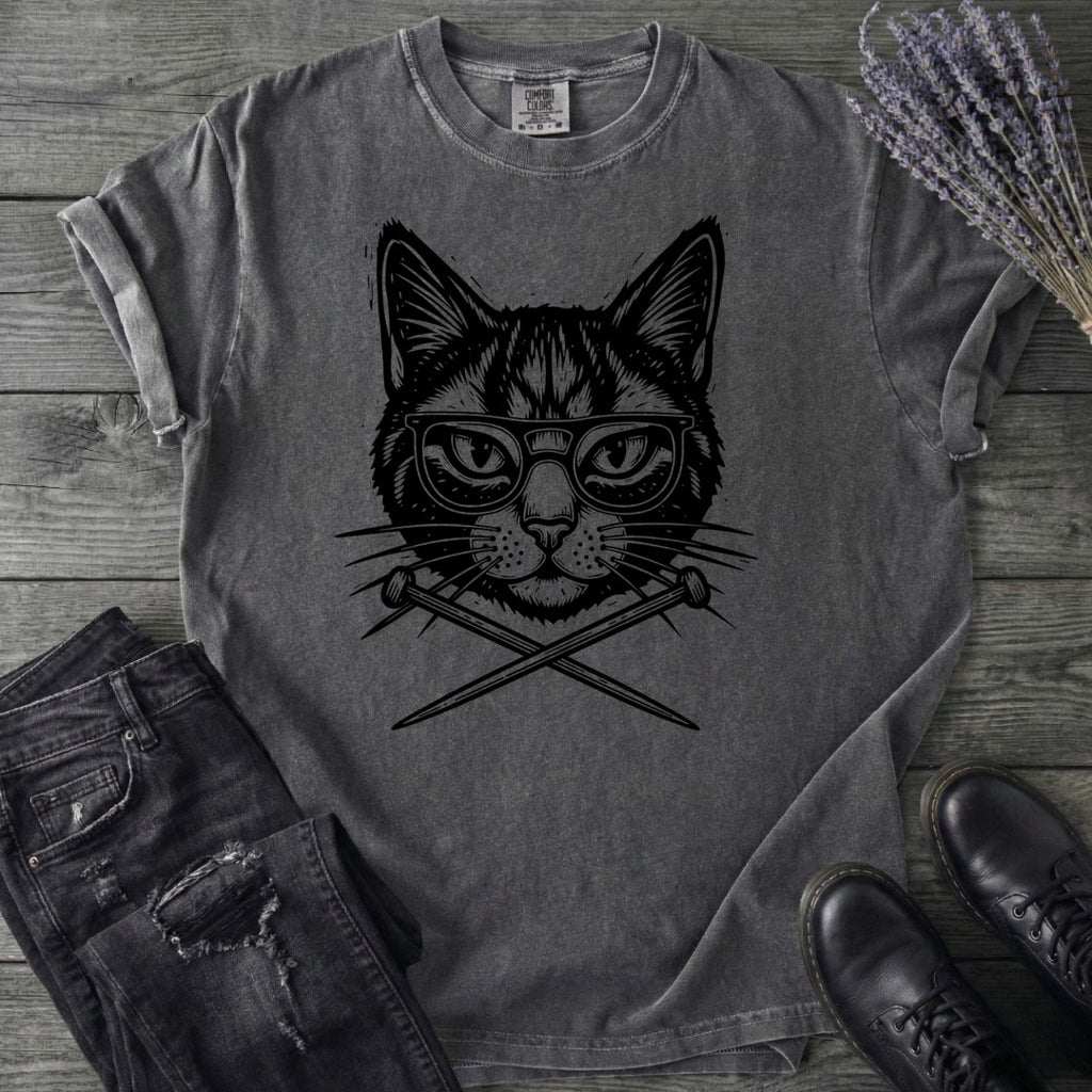 Cat Knitting Needles T-Shirt