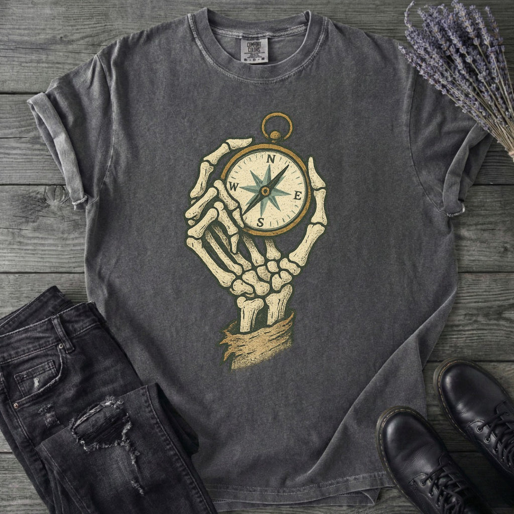 Nautical Compass Skeleton Hand T-Shirt