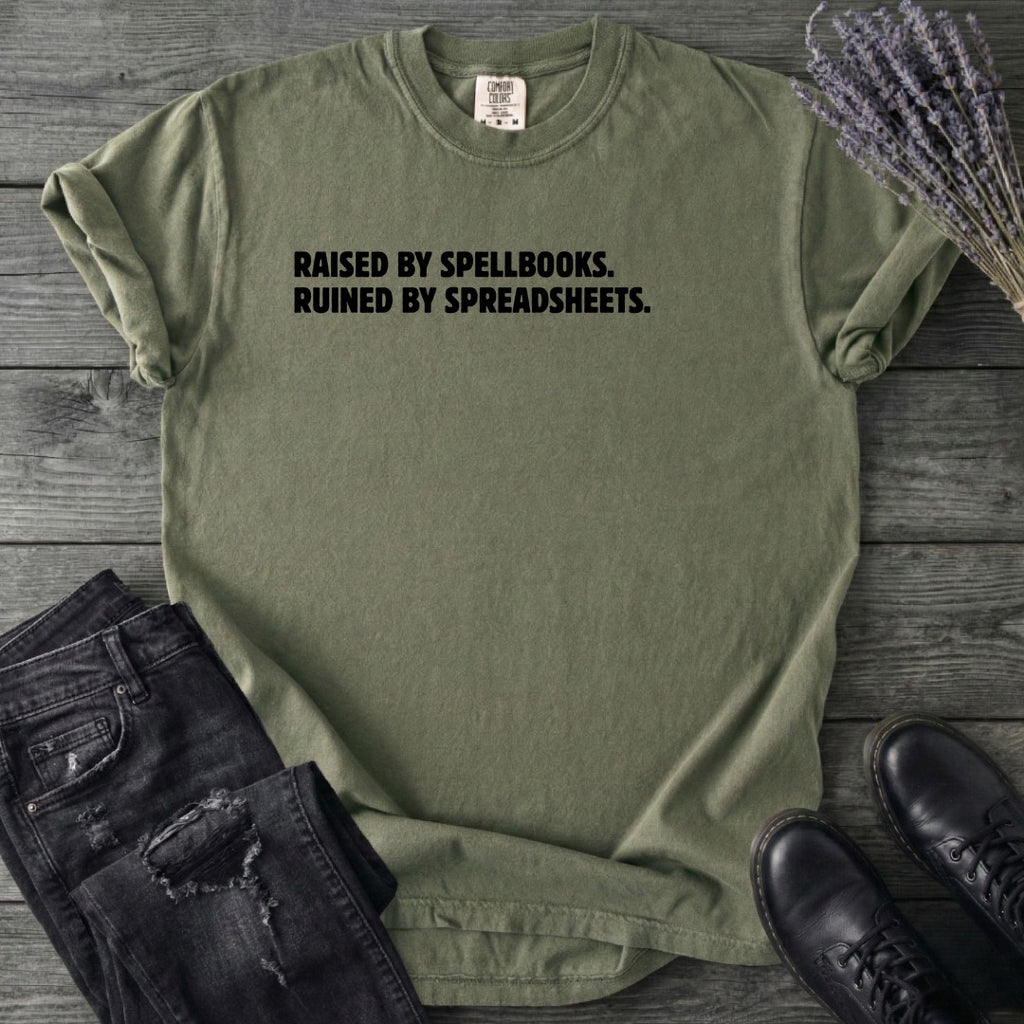 Spellbooks and Spreadsheets T-Shirt