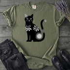 Retro Texture Black Cat T-Shirt