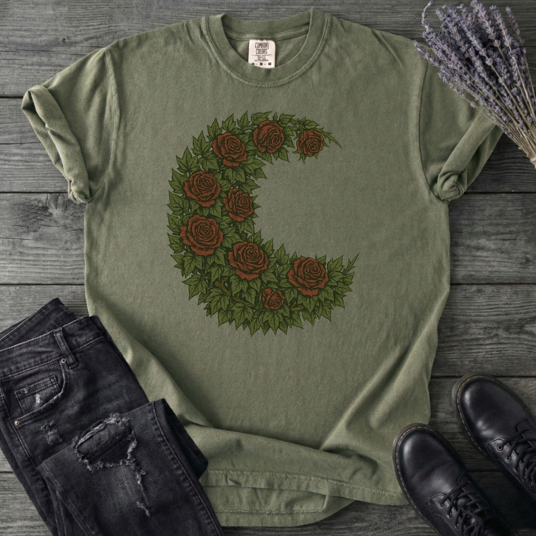 Crescent Moon Roses T-Shirt