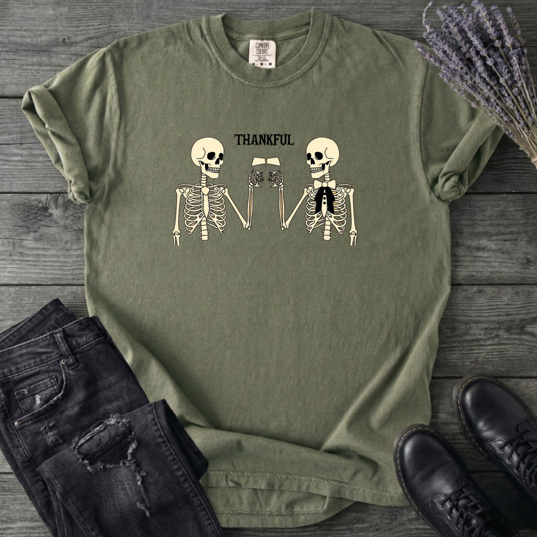 Thankful Toasting Skeletons T-Shirt