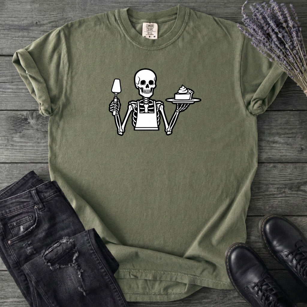 Skeleton Serving Pie T-Shirt