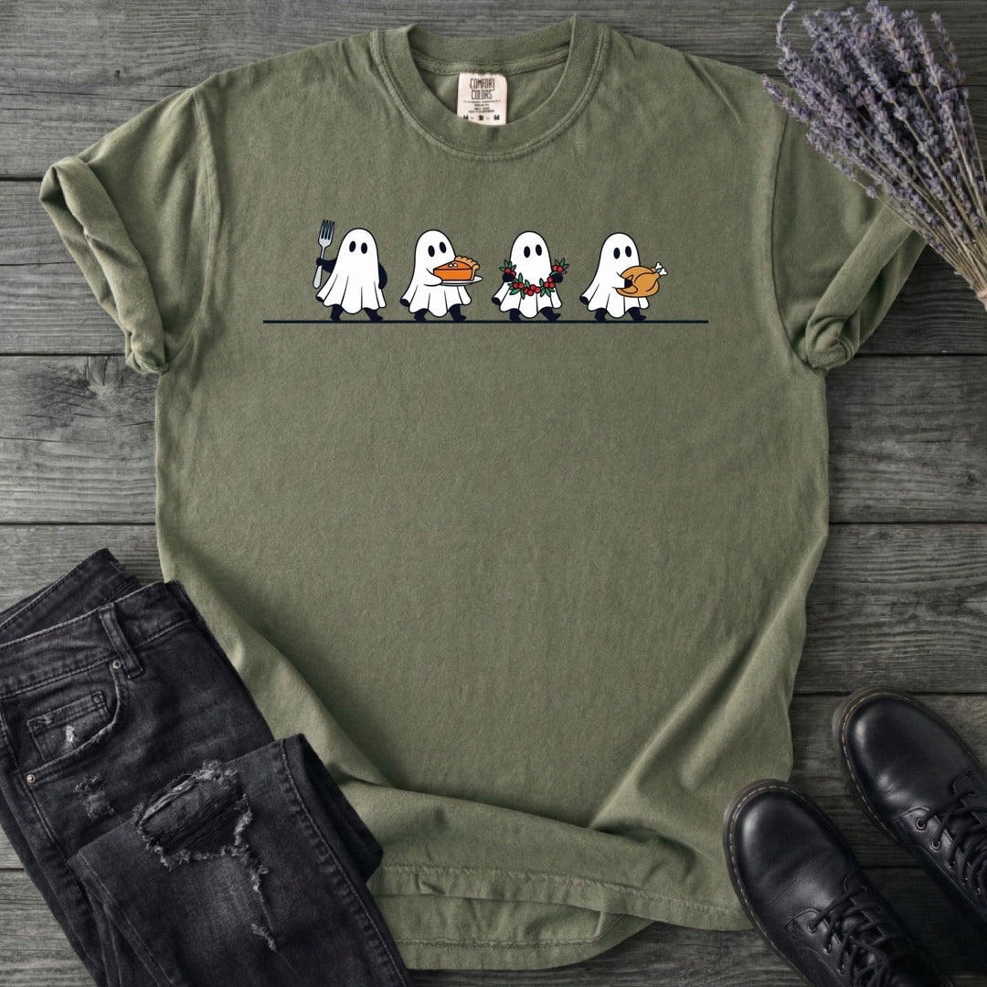 Four Ghost Thanksgiving T-Shirt