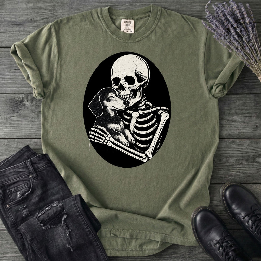 Skeleton Dachshund Hug T-Shirt