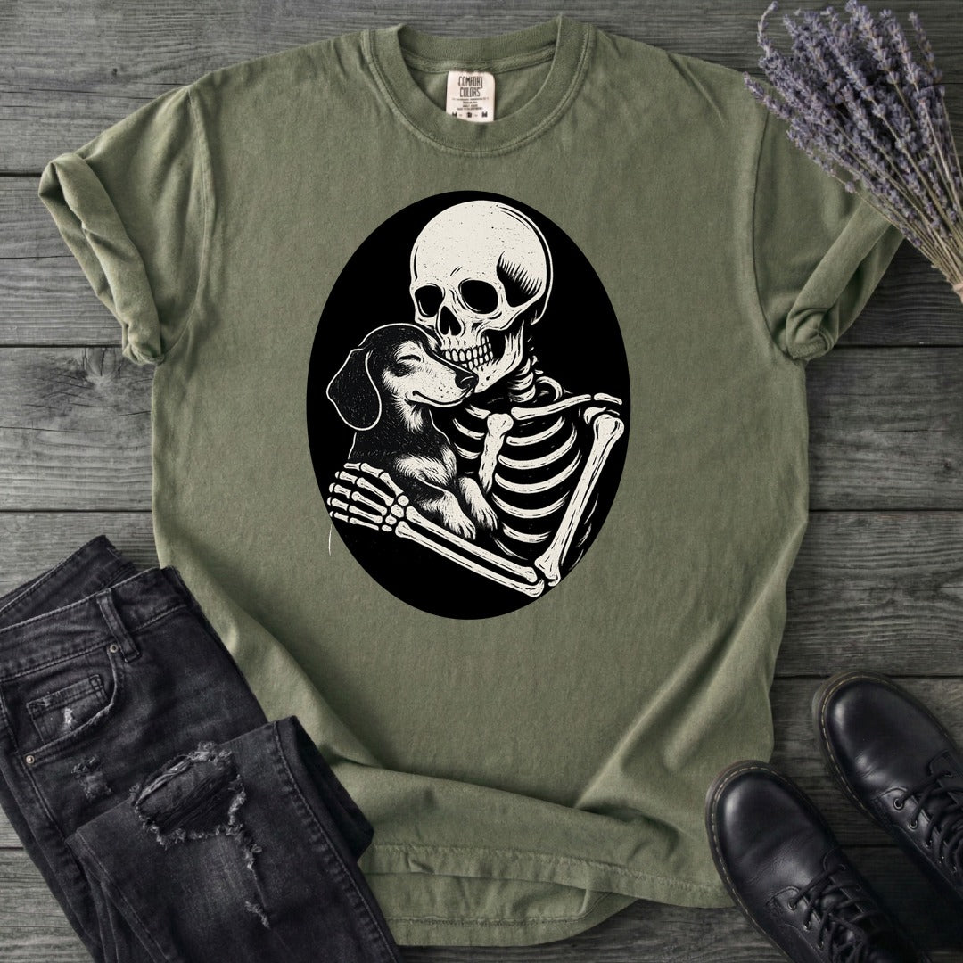 Skeleton Dachshund Hug T-Shirt