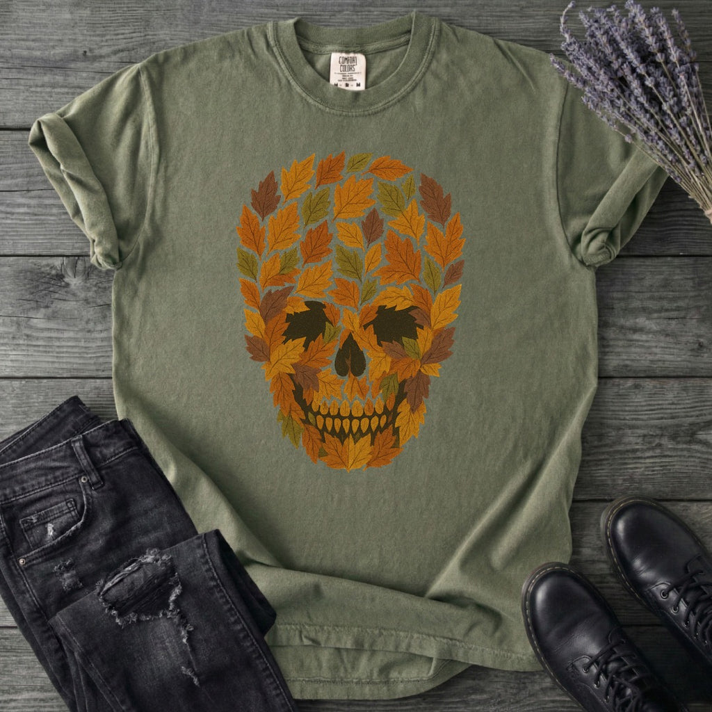 autumn leaves skull T-Shirt