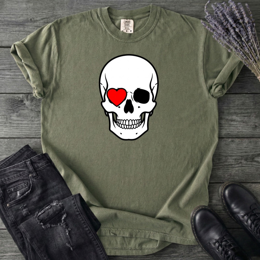 Heart Eye Skull T-Shirt