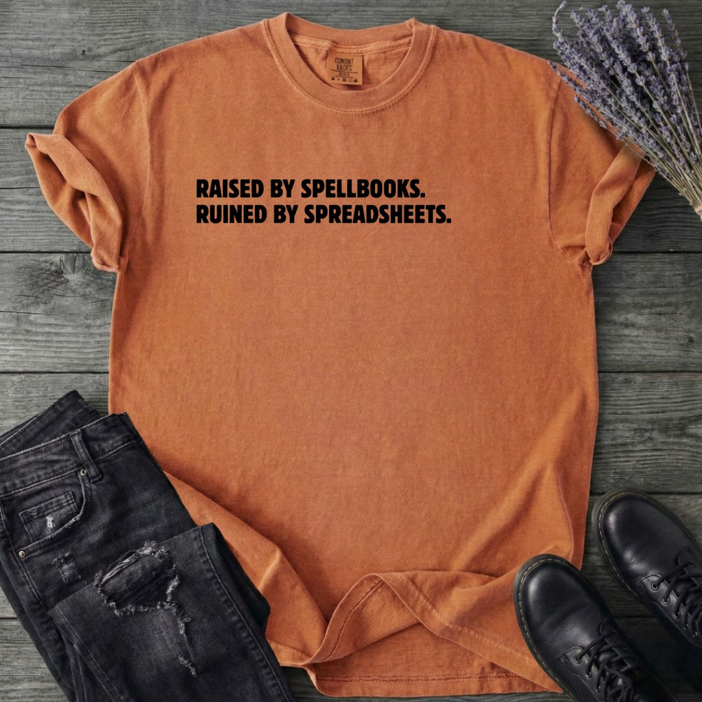 Spellbooks and Spreadsheets T-Shirt