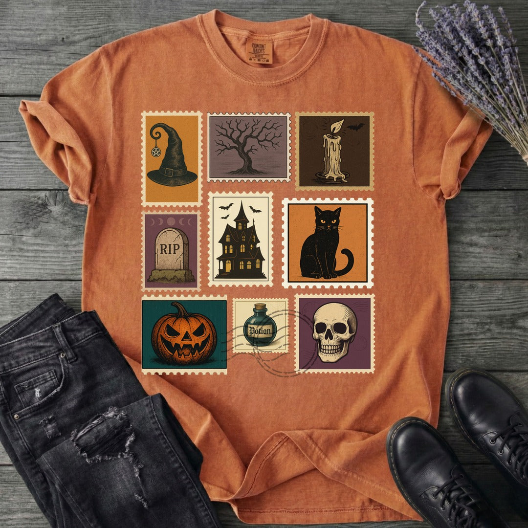 Halloween Stamps Collage T-Shirt