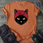 Black Cat Headband T-Shirt