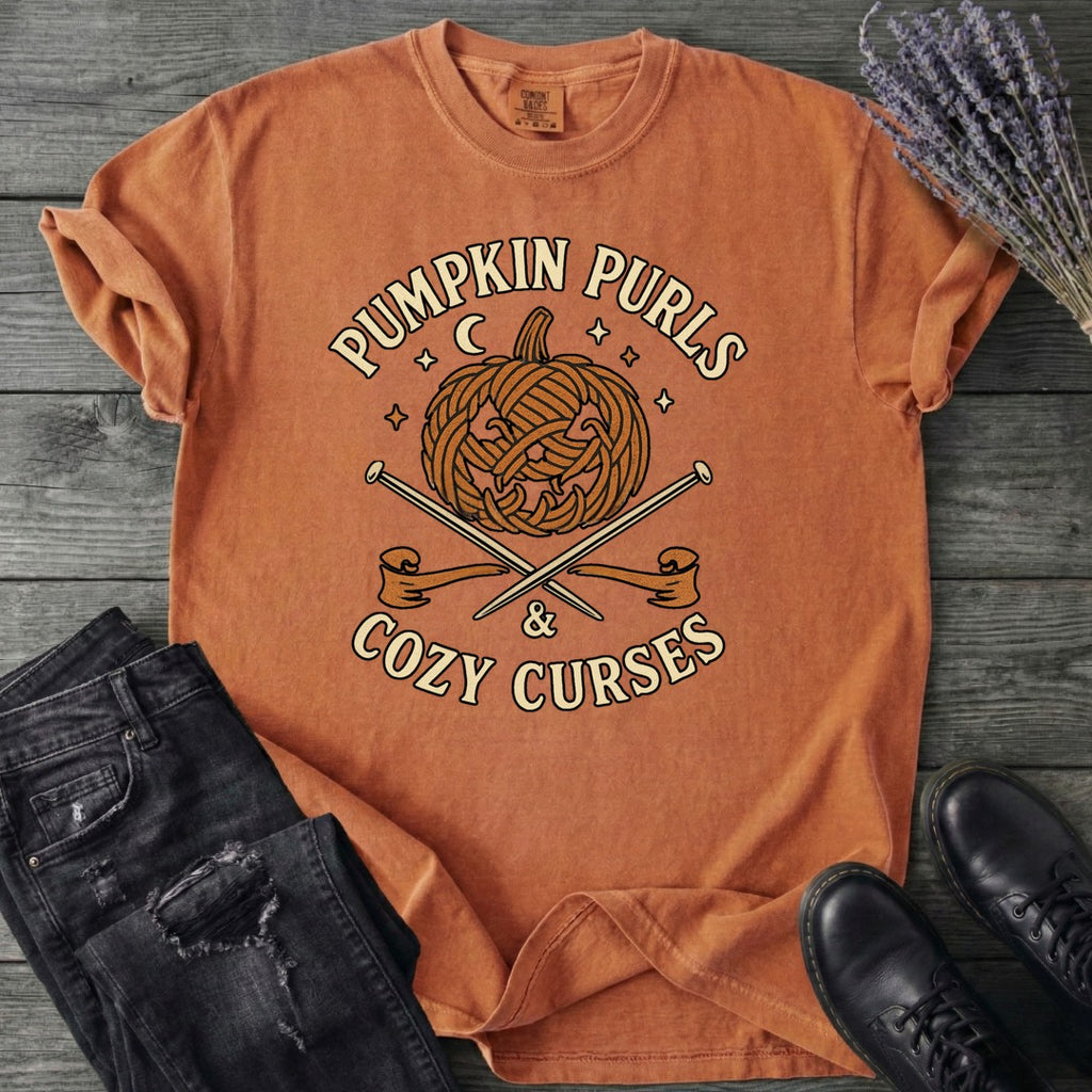 Pumpkin Purls And Cozy Curses T-Shirt