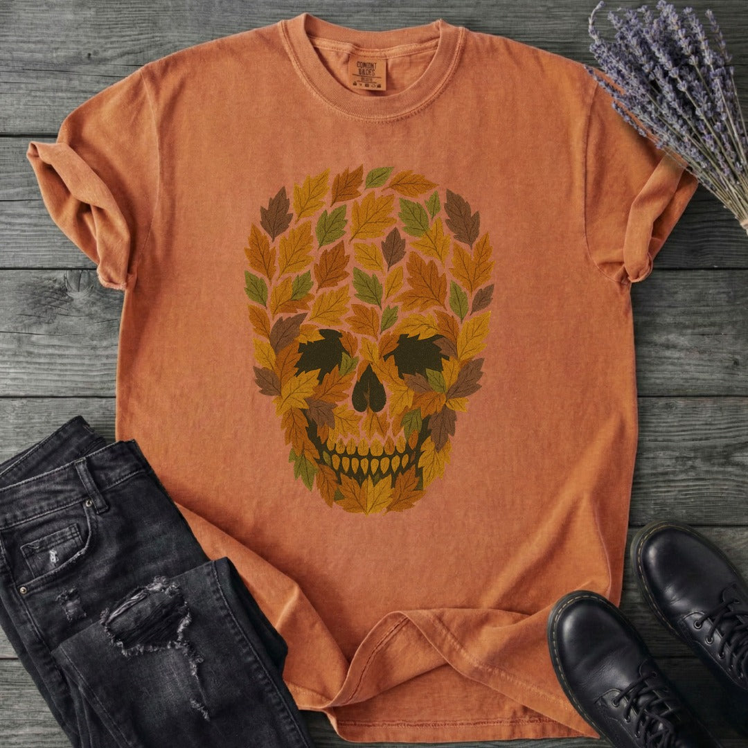 autumn leaves skull T-Shirt