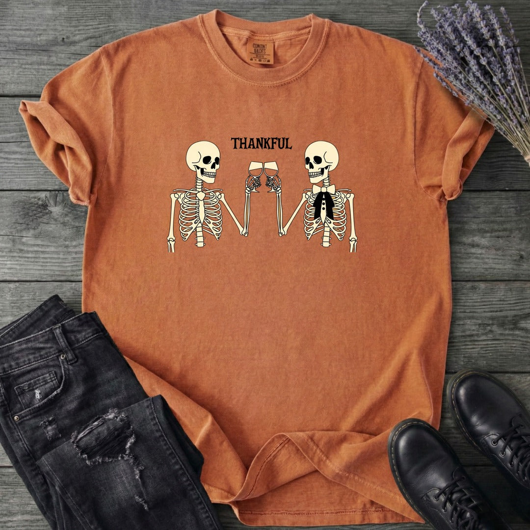 Thankful Toasting Skeletons T-Shirt